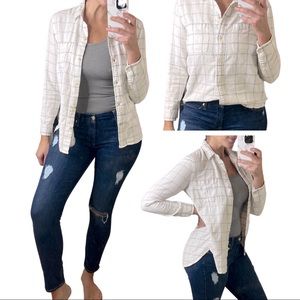 White & grey Madewell Flannel. Size small, will